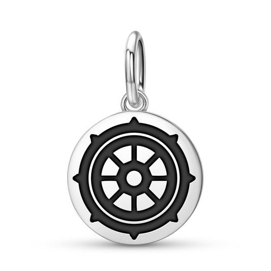 Dharmachakra – Wheel of Law Ashtamangala Symbols Pendant Dangle Charm