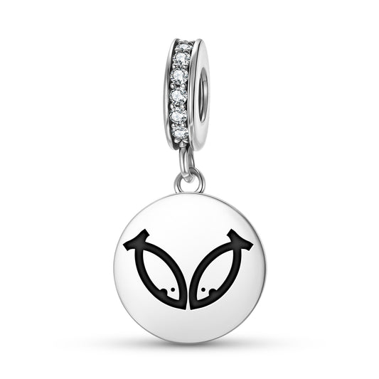 Suvarna Matsya – Golden Fishes Ashtamangala Symbols Pendant Dangle Charm