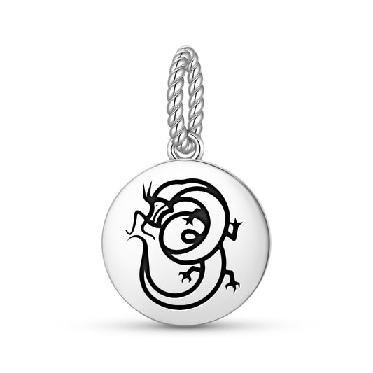 Long Wang Dragon Chinese Symbols Pendant Dangle Charm
