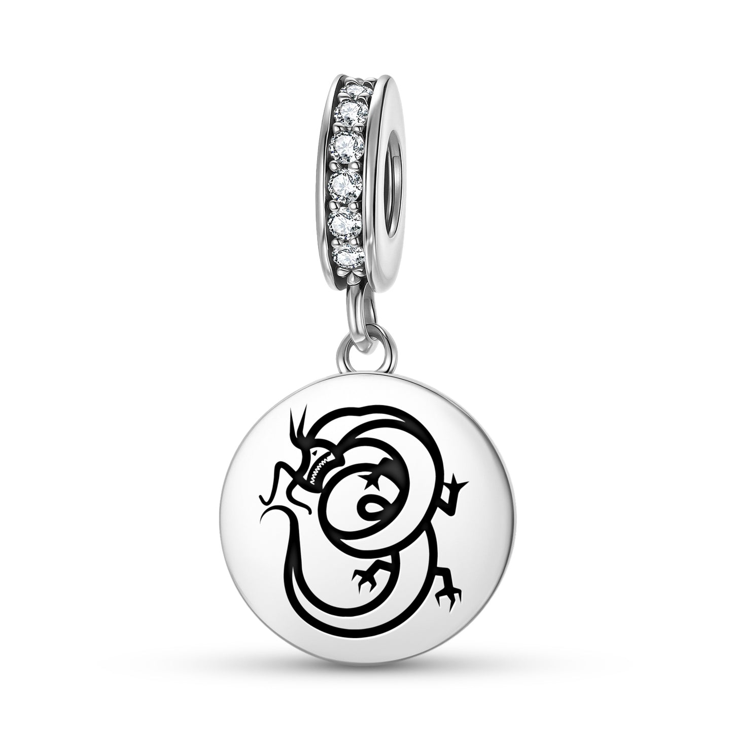 Long Wang Dragon Chinese Symbols Pendant Dangle Charm