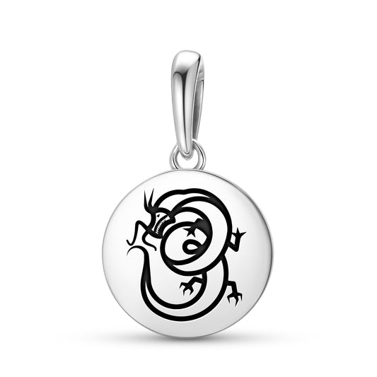Long Wang Dragon Chinese Symbols Pendant Dangle Charm