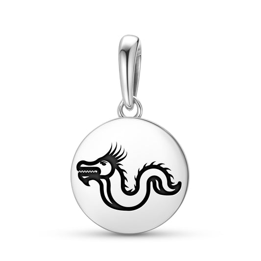 Huanglong Dragon Chinese Symbols Pendant Dangle Charm