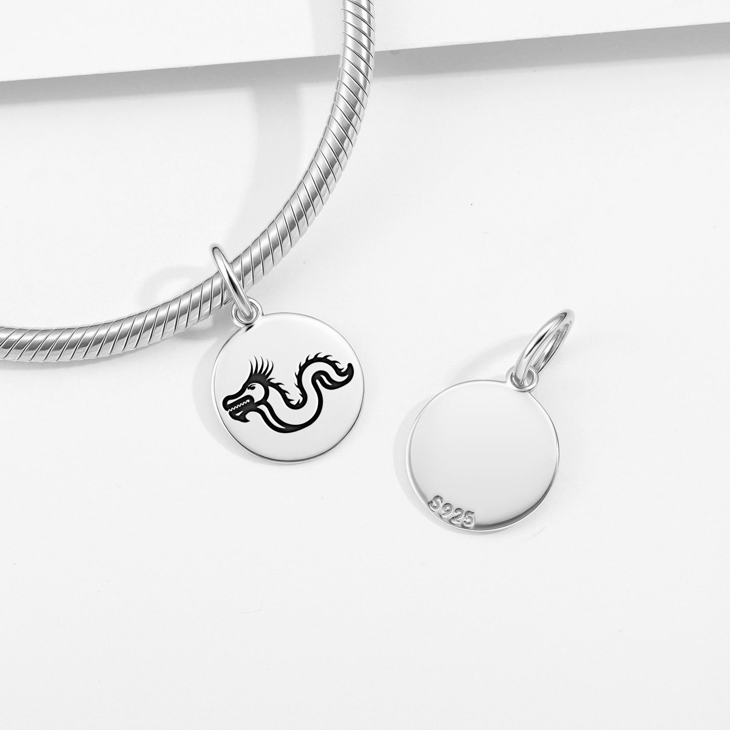 Huanglong Dragon Chinese Symbols Pendant Dangle Charm