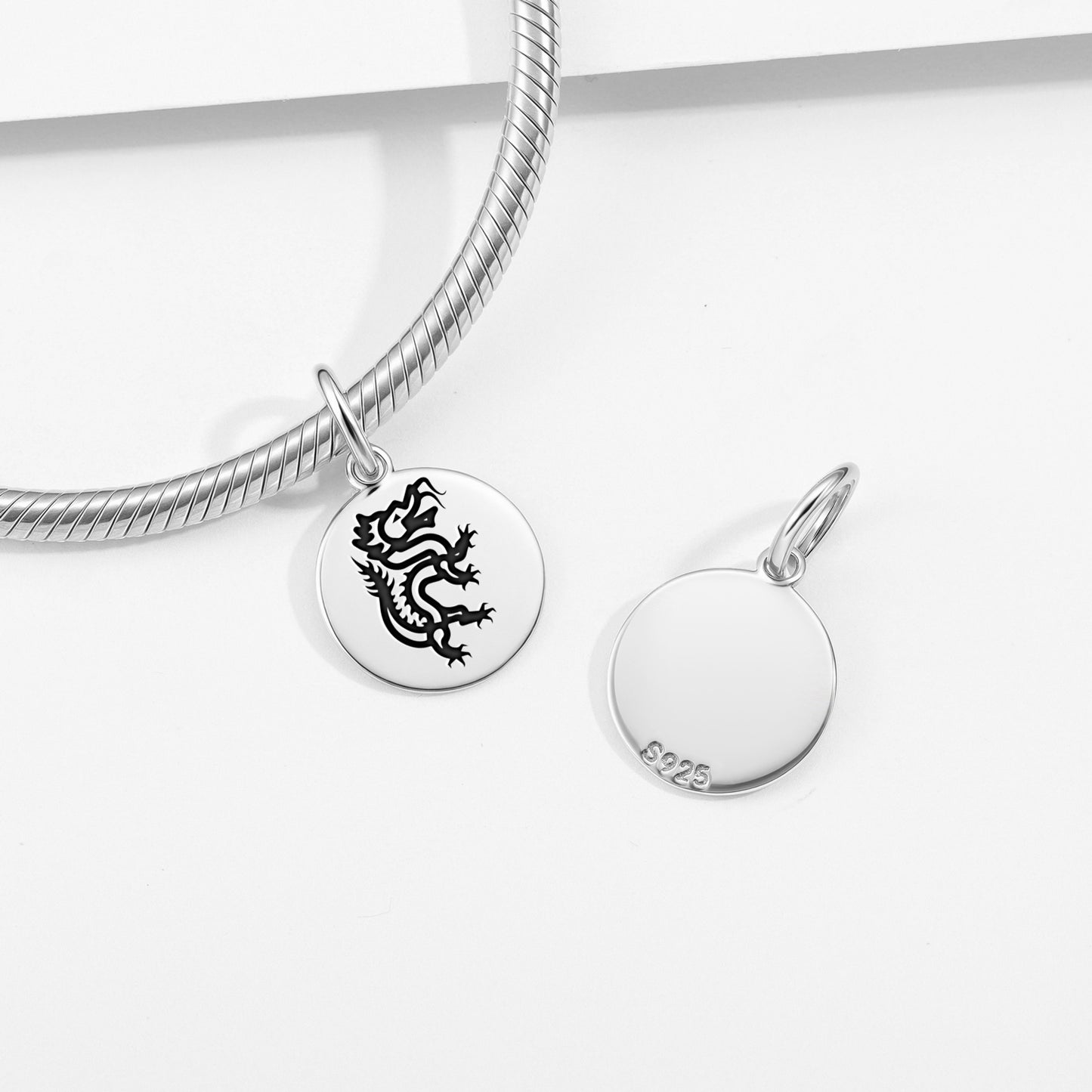 Panlong Dragon Chinese Symbols Pendant Dangle Charm