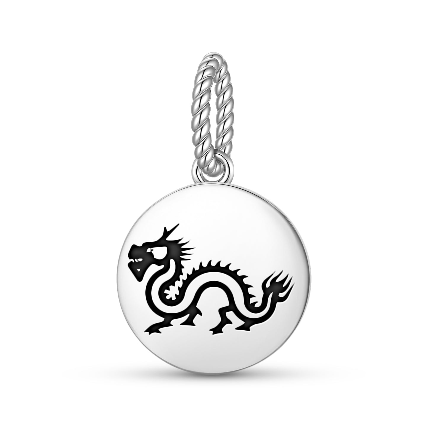 Qiulong Dragon Chinese Symbols Pendant Dangle Charm