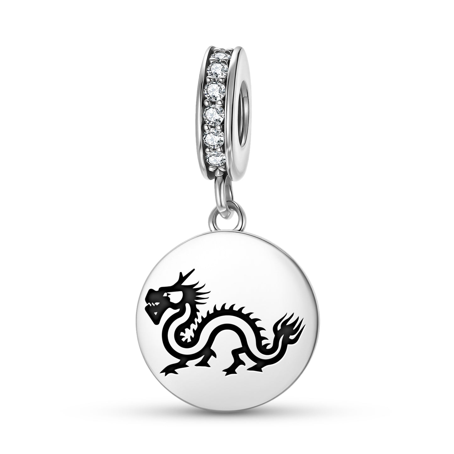 Qiulong Dragon Chinese Symbols Pendant Dangle Charm