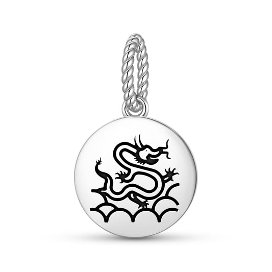 Dilong Dragon Chinese Symbols Pendant Dangle Charm