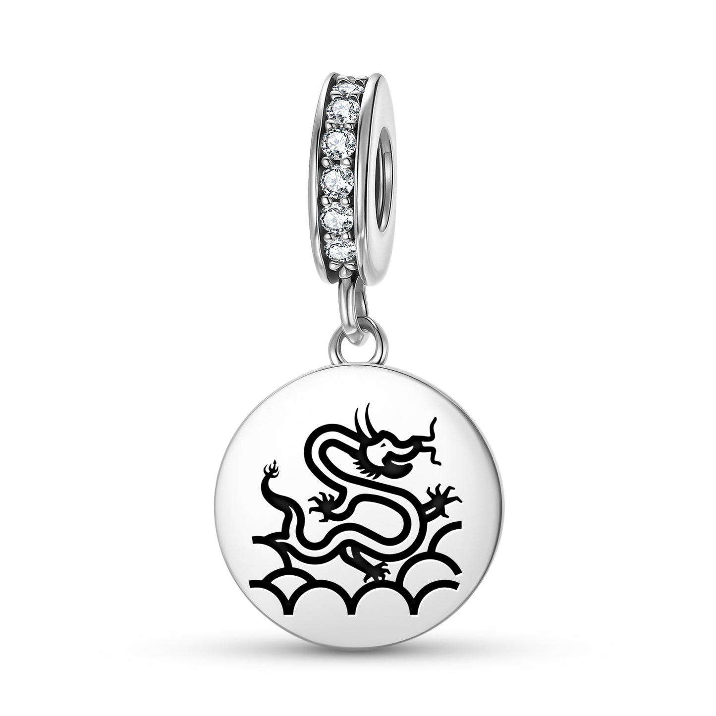 Dilong Dragon Chinese Symbols Pendant Dangle Charm
