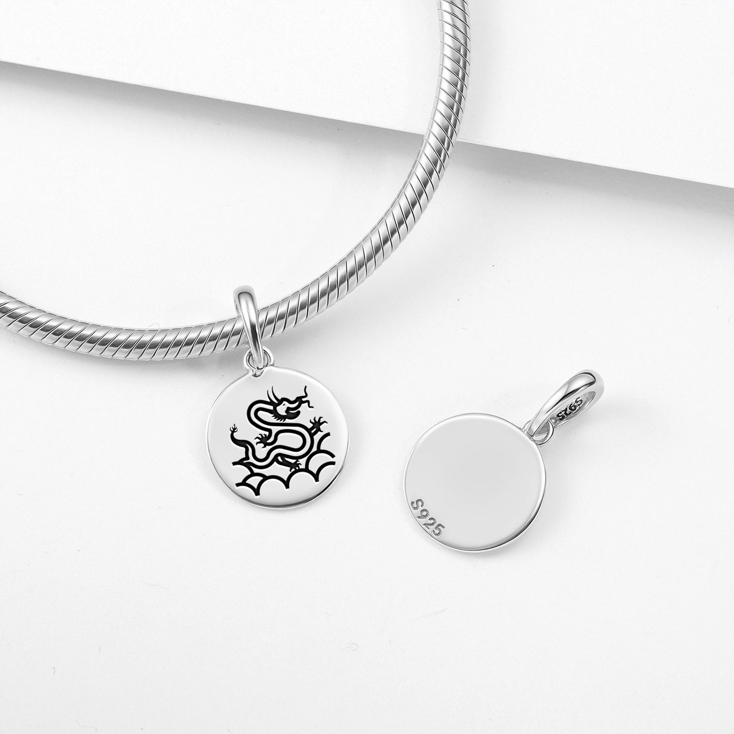 Dilong Dragon Chinese Symbols Pendant Dangle Charm