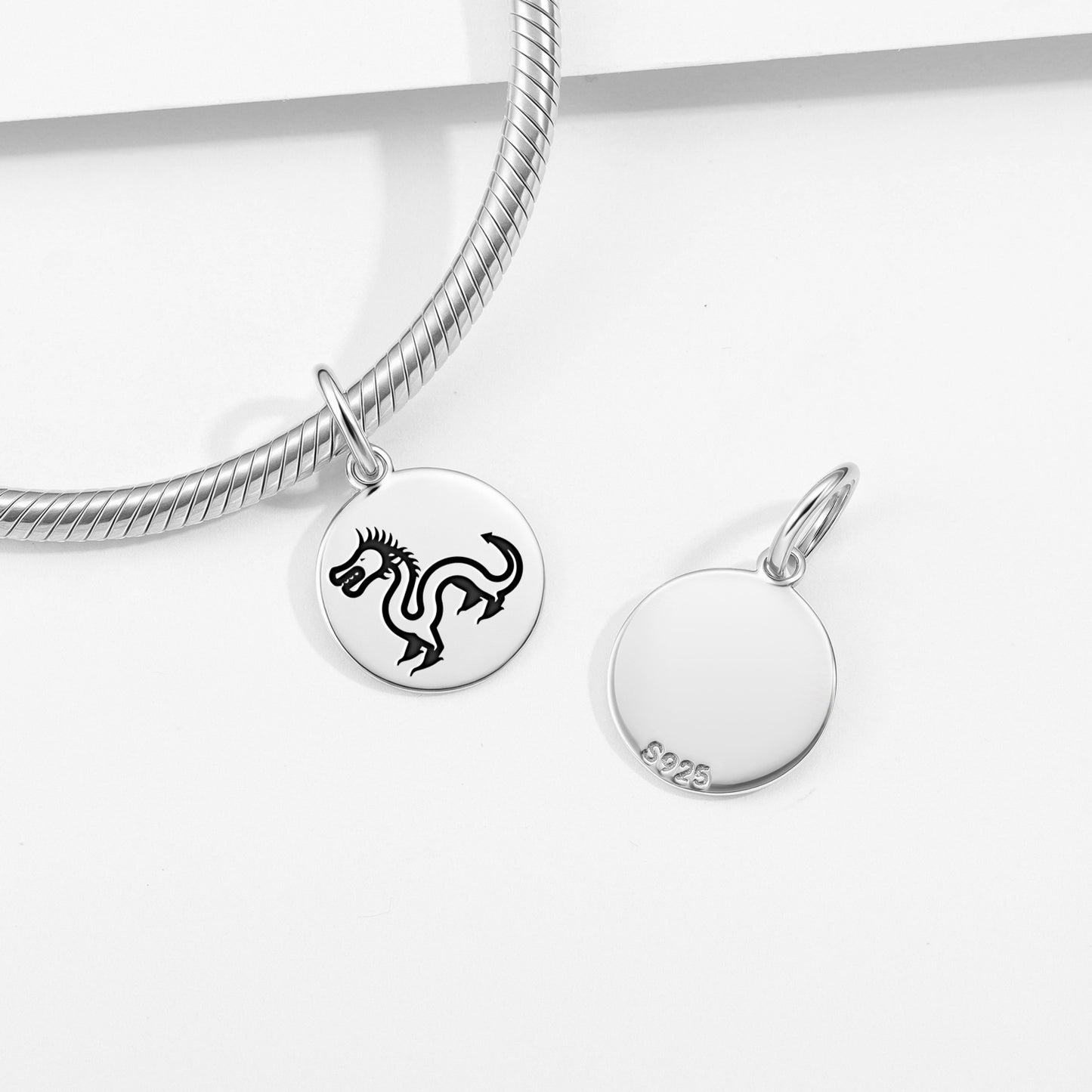 Tianlong Dragon Chinese Symbols Pendant Dangle Charm