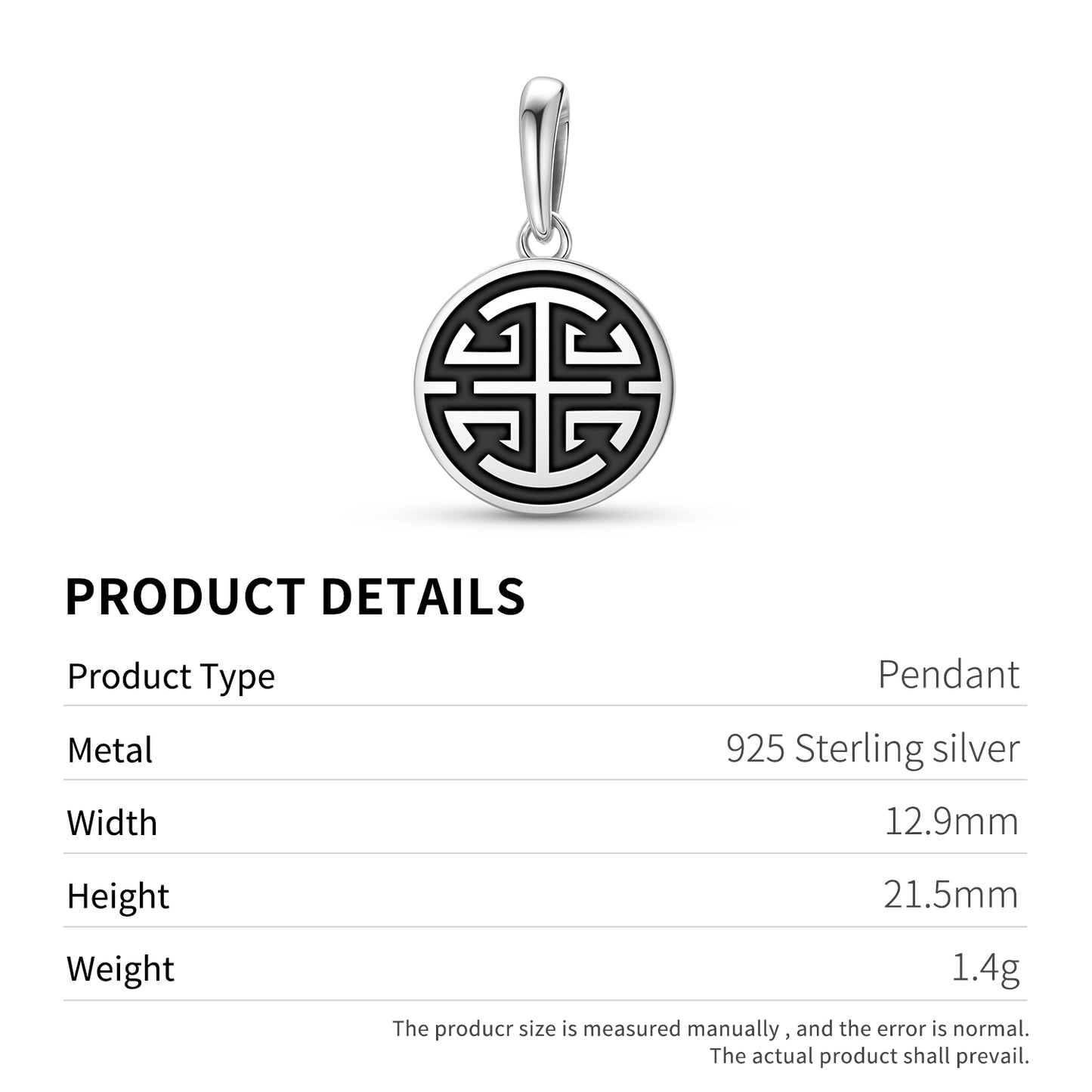 Fu – Prosperity Chinese Symbols Pendant Dangle Charm