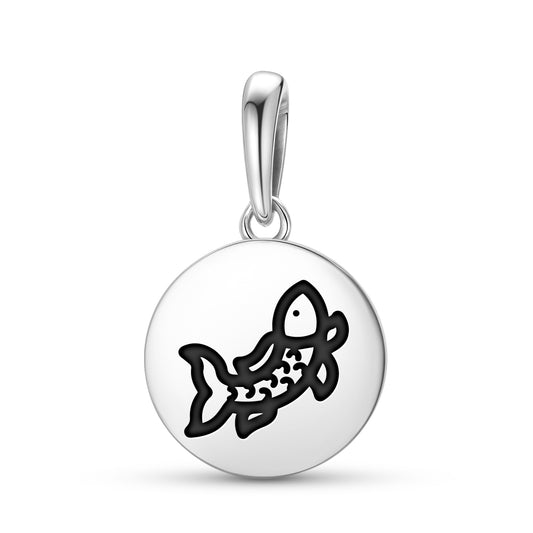 Goldfish Chinese Symbols Pendant Dangle Charm