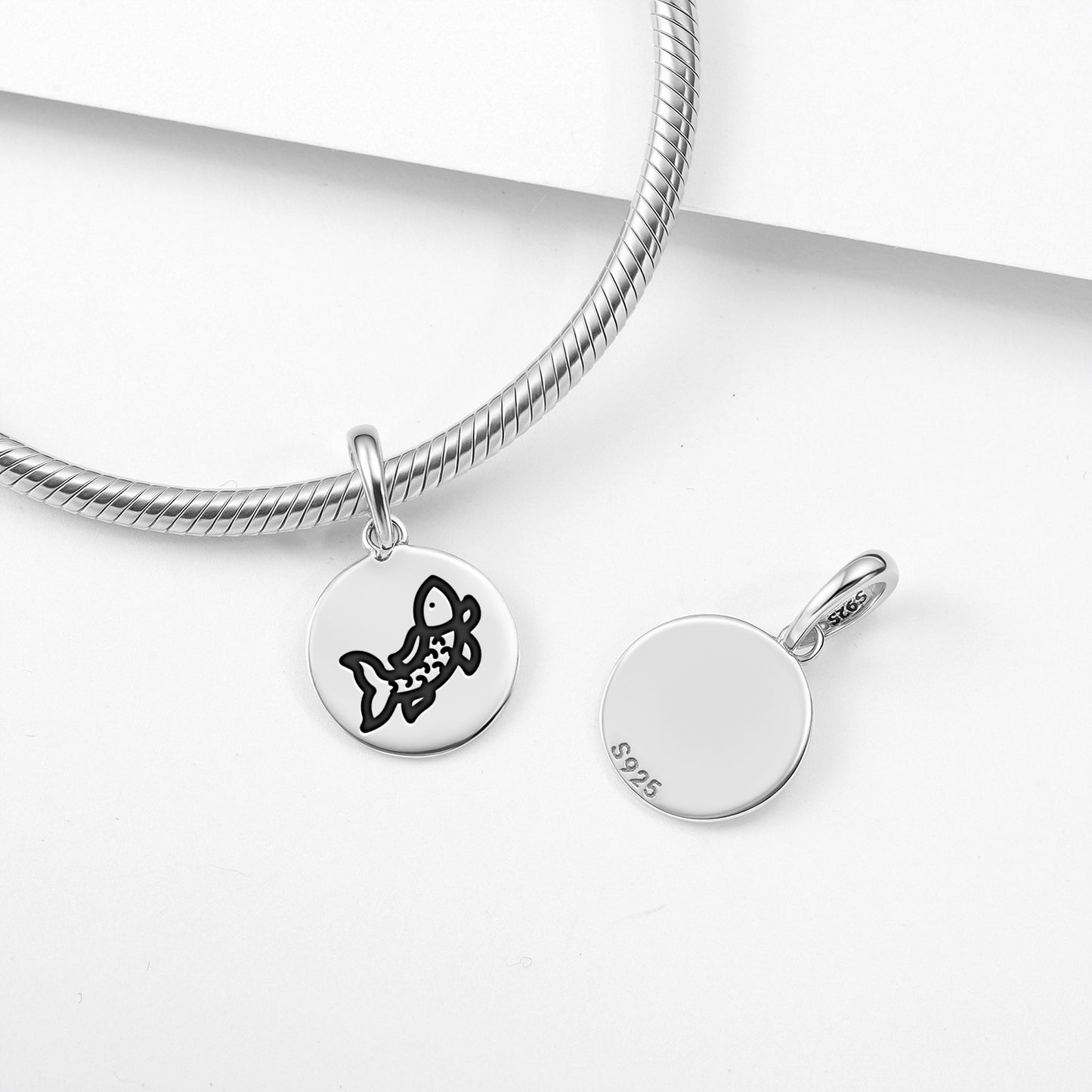 Goldfish Chinese Symbols Pendant Dangle Charm