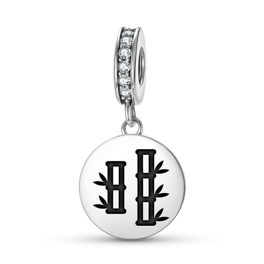 Bamboo Chinese Symbols Pendant Dangle Charm