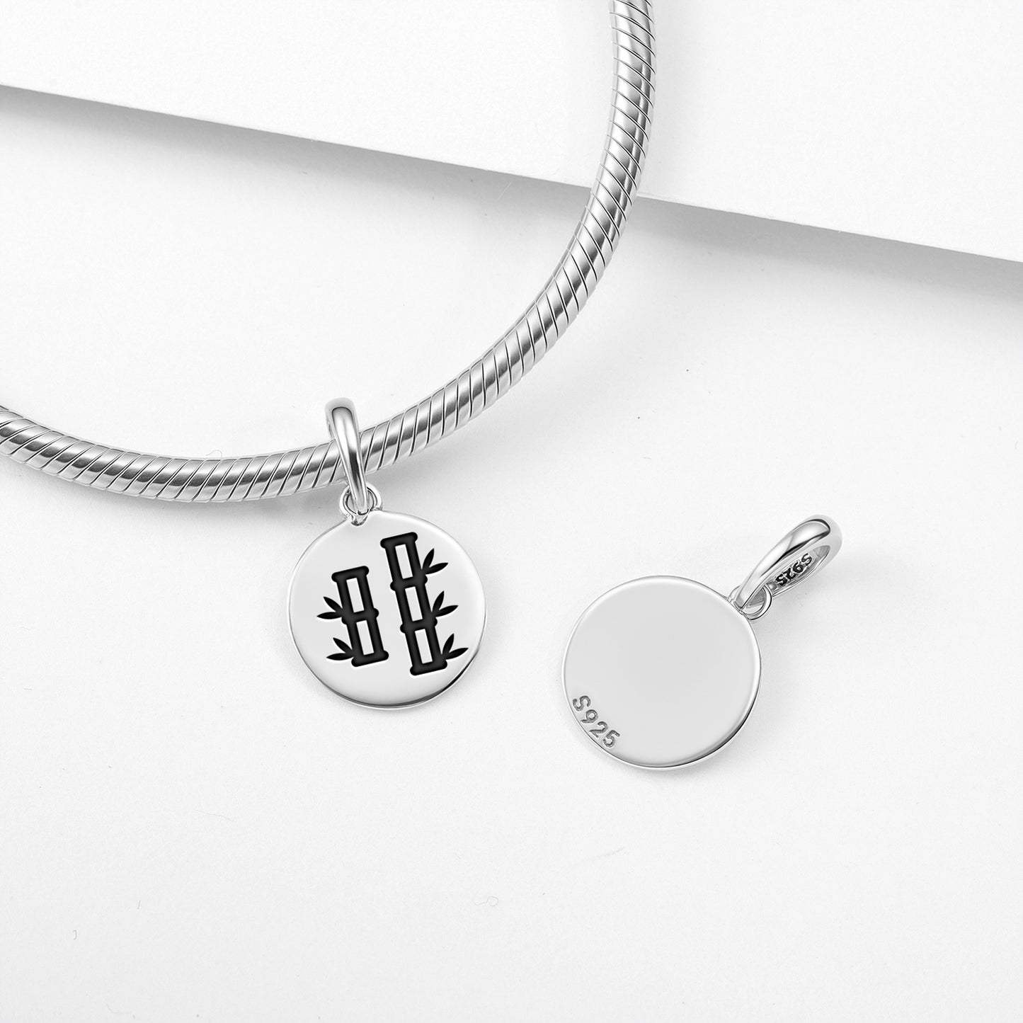 Bamboo Chinese Symbols Pendant Dangle Charm