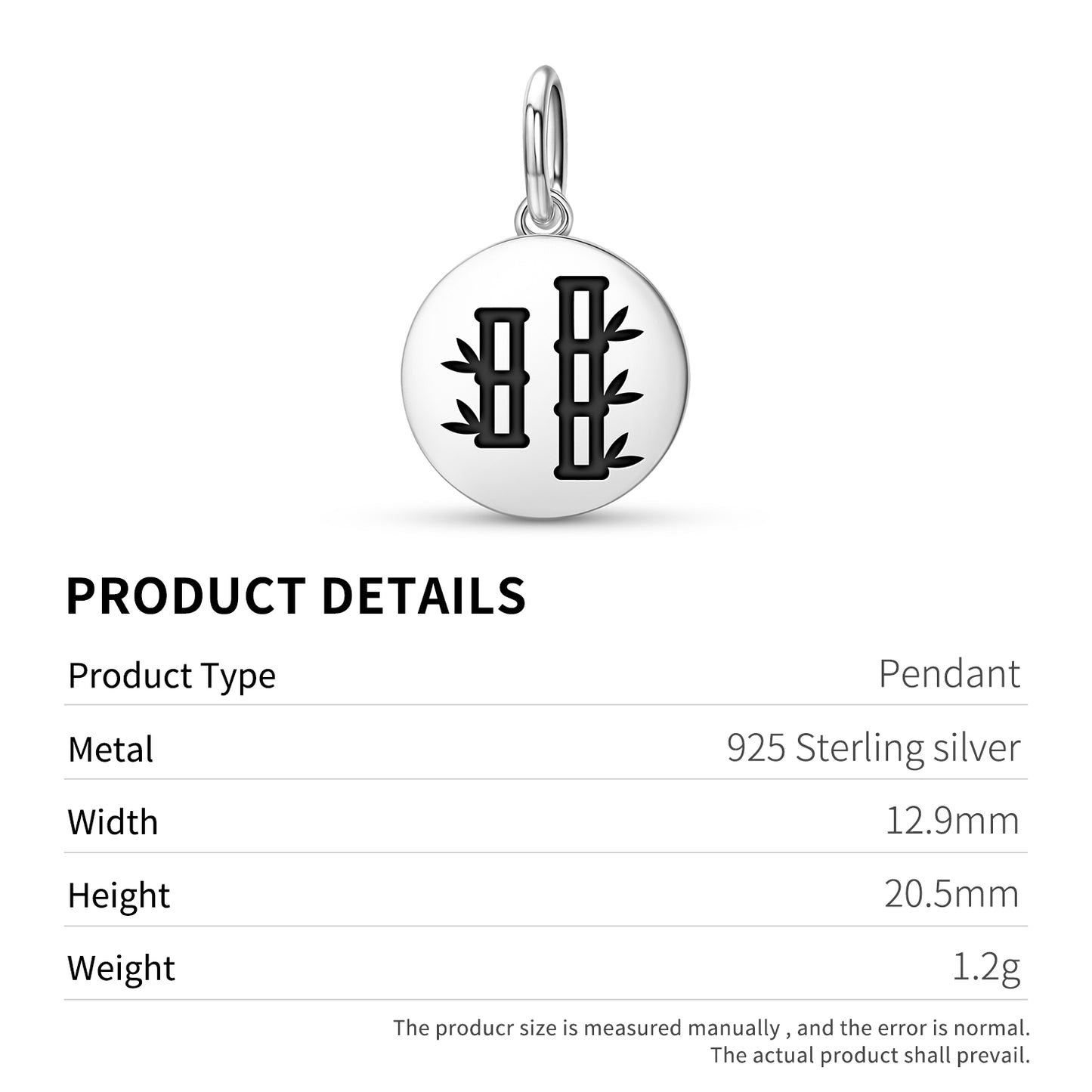 Bamboo Chinese Symbols Pendant Dangle Charm