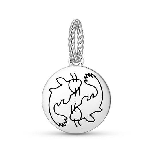 Double Fish Feng shui Symbols Pendant Dangle Charm