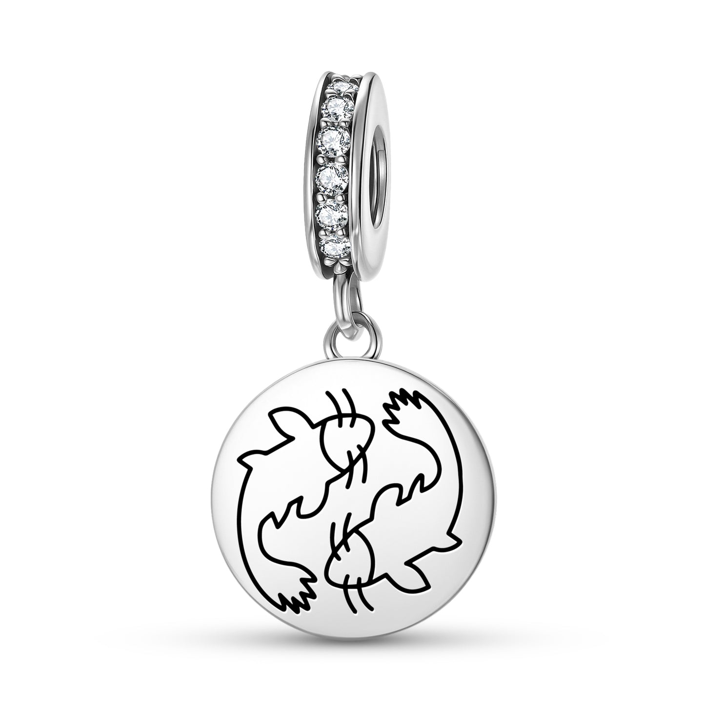 Double Fish Feng shui Symbols Pendant Dangle Charm