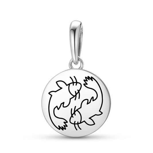 Double Fish Feng shui Symbols Pendant Dangle Charm