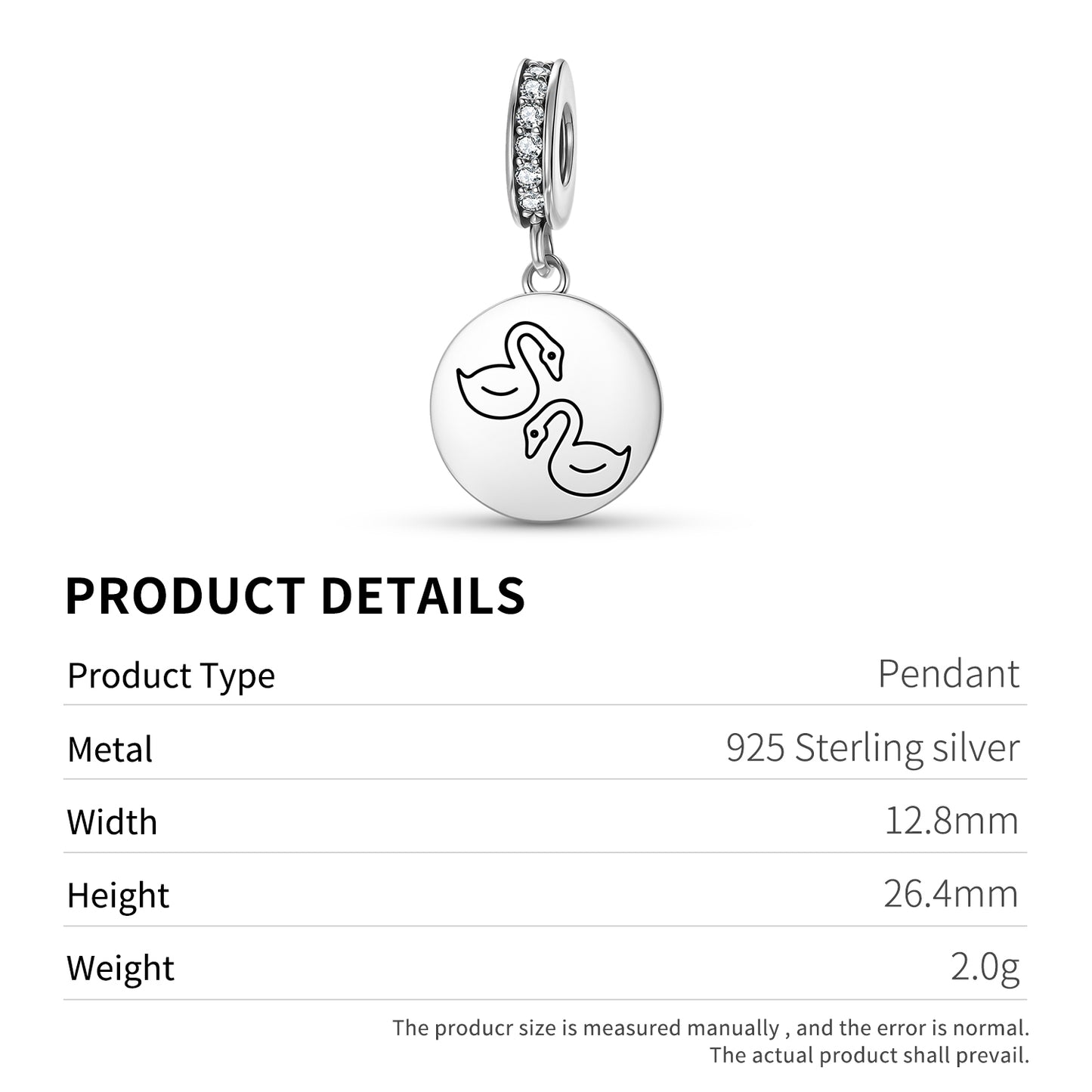 Mandarin Ducks Feng shui Symbols Pendant Dangle Charm