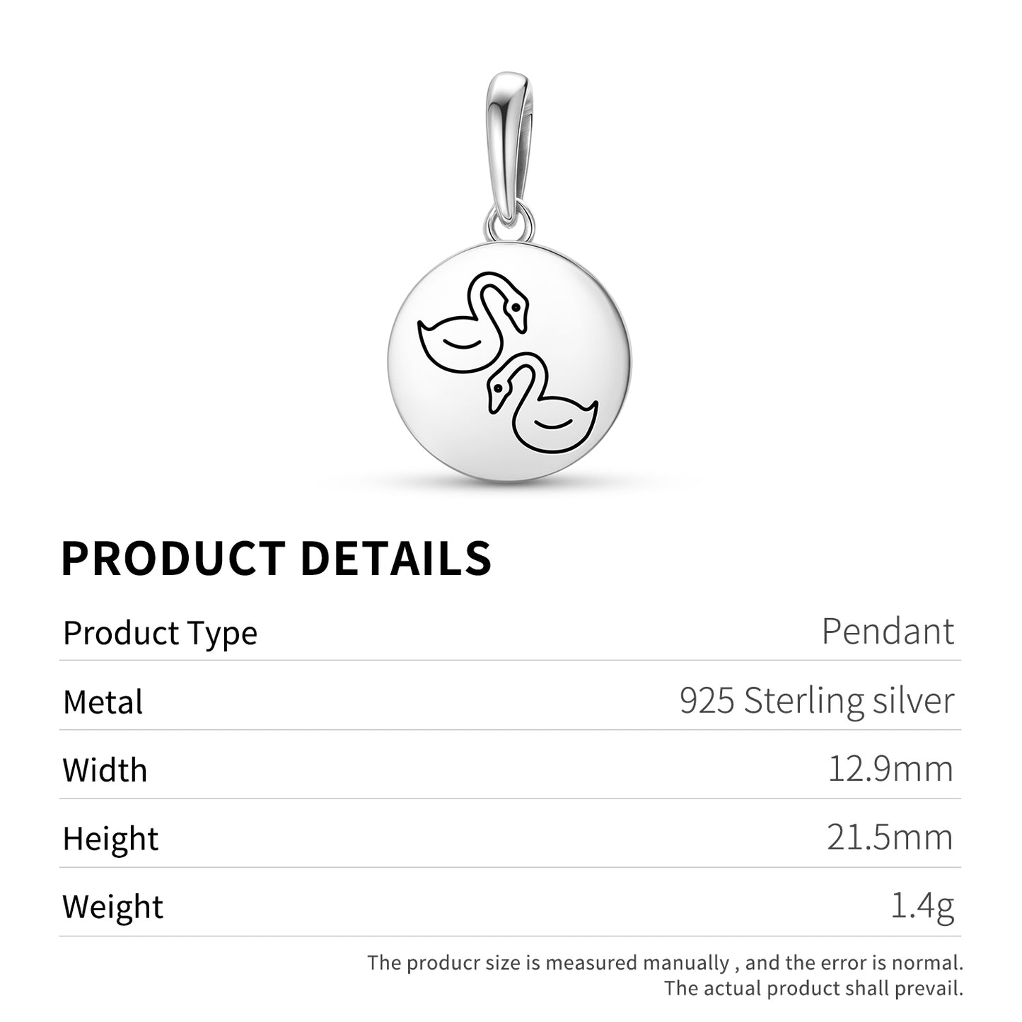 Mandarin Ducks Feng shui Symbols Pendant Dangle Charm