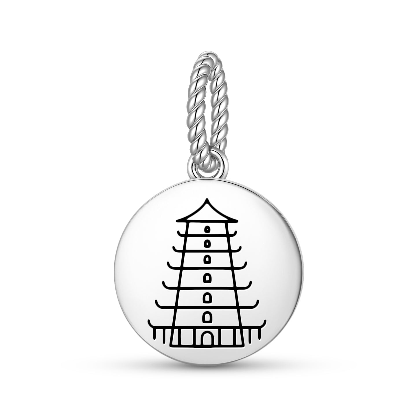 Pagoda Tower Feng shui Symbols Pendant Dangle Charm