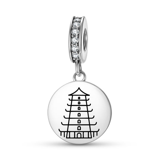 Pagoda Tower Feng shui Symbols Pendant Dangle Charm