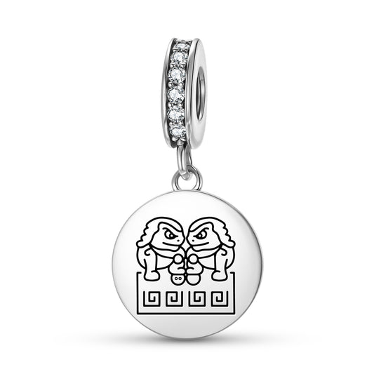 Fu Dogs Feng shui Symbols Pendant Dangle Charm