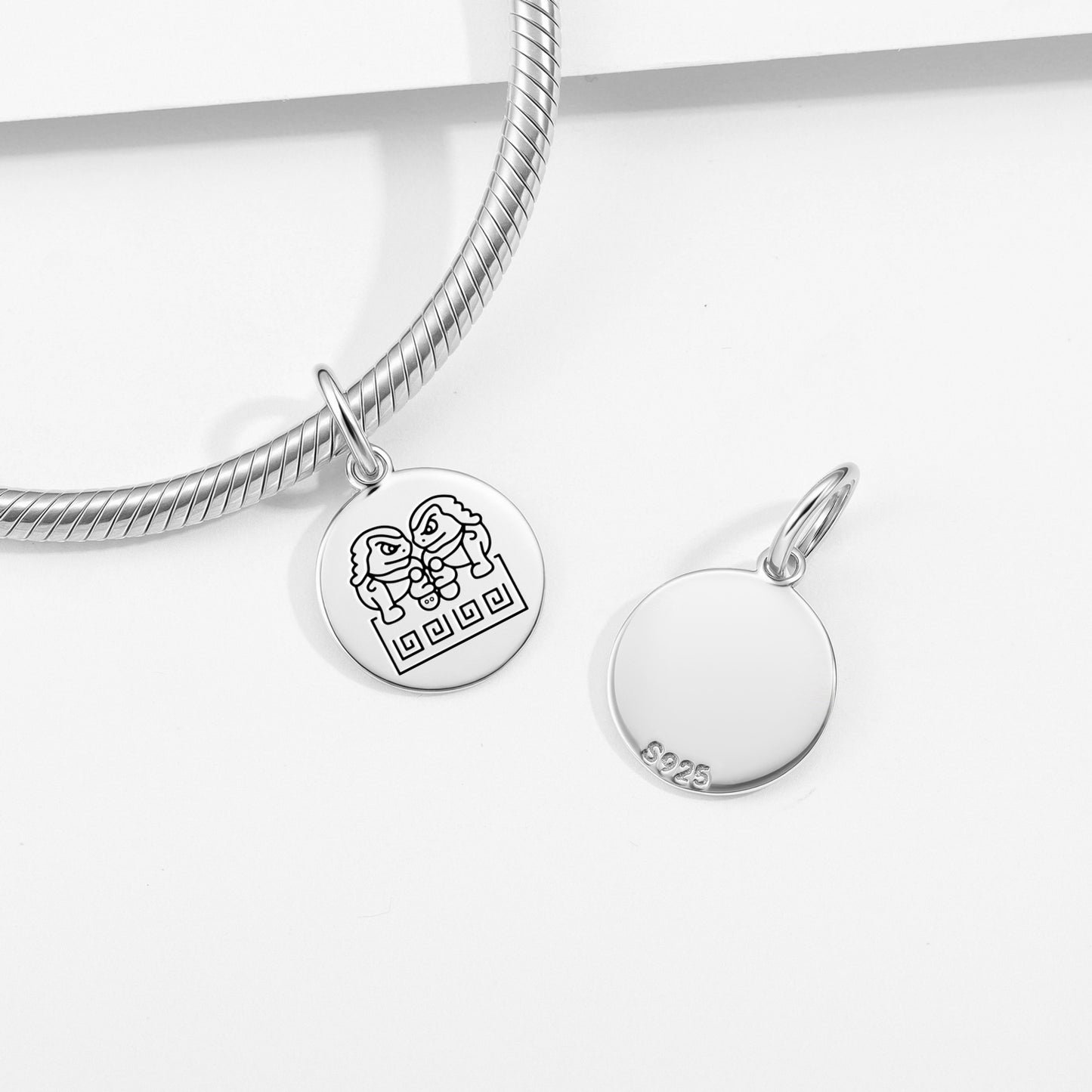 Fu Dogs Feng shui Symbols Pendant Dangle Charm