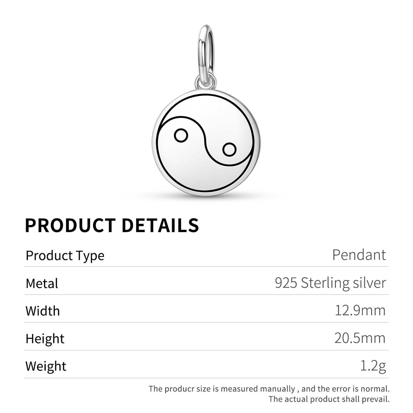 Yin Yang Feng shui Symbols Pendant Dangle Charm