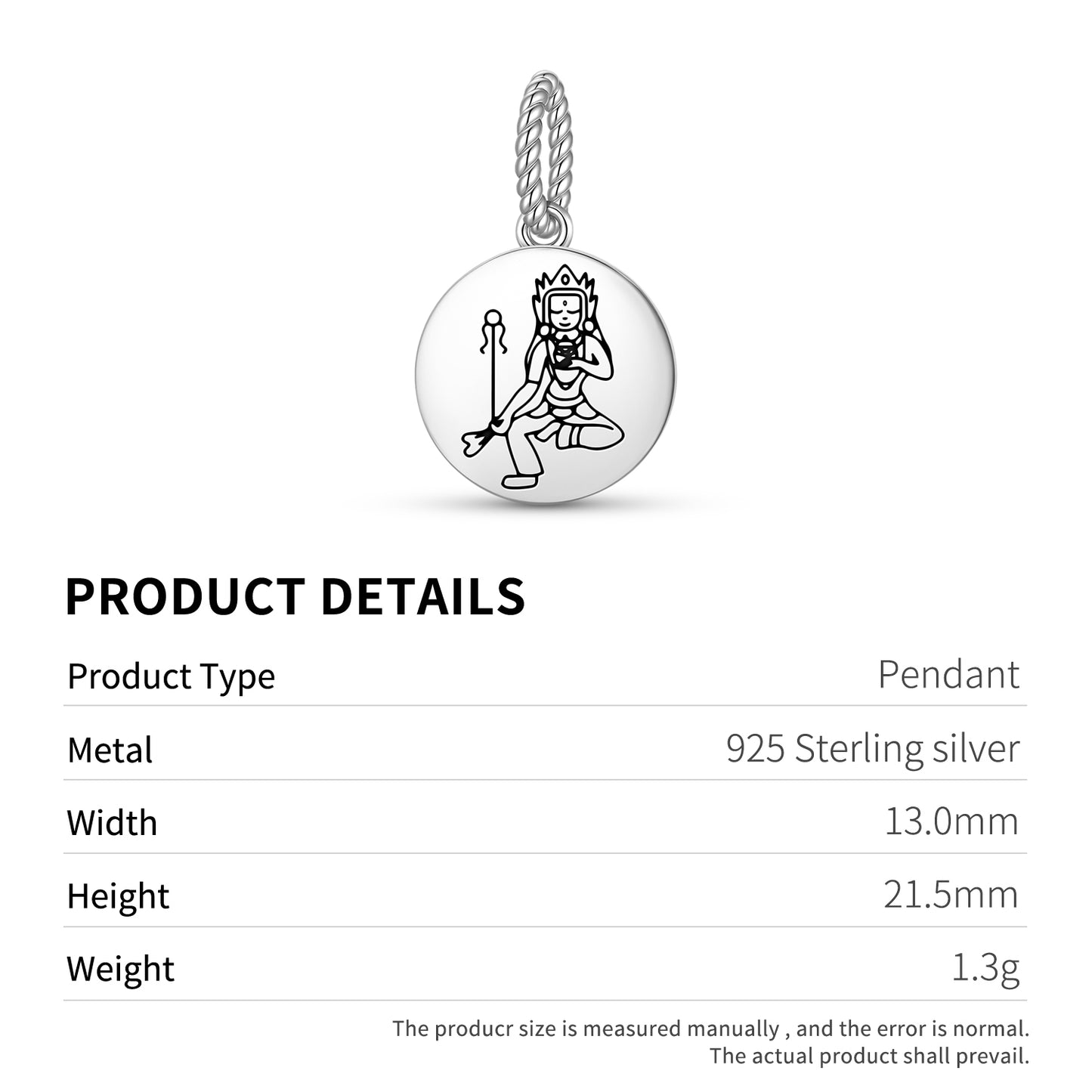 Mandarava Buddhist Gods Symbols Pendant Dangle Charm