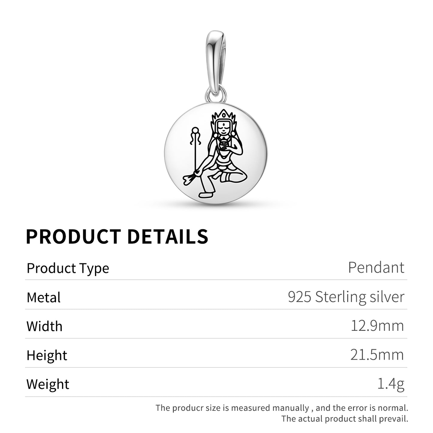 Mandarava Buddhist Gods Symbols Pendant Dangle Charm