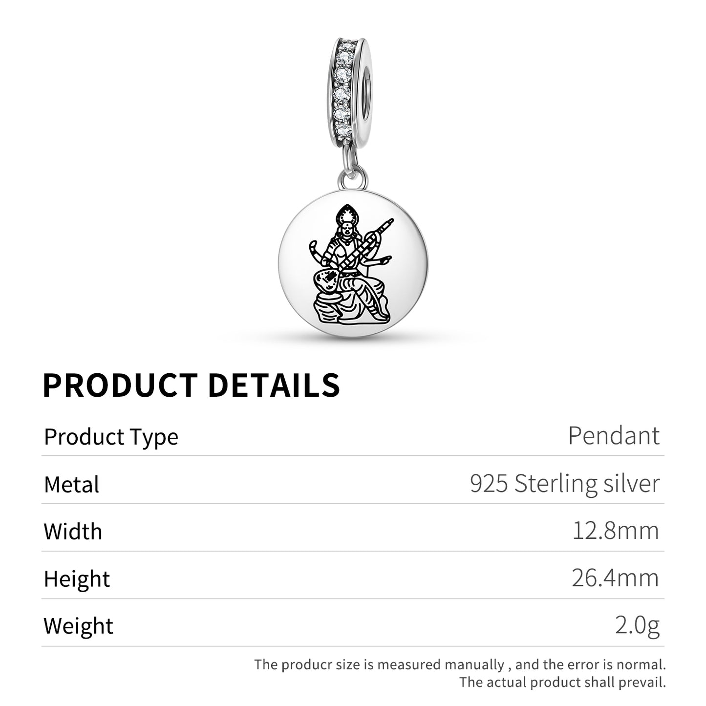 Sarasvati Buddhist Gods Symbols Pendant Dangle Charm