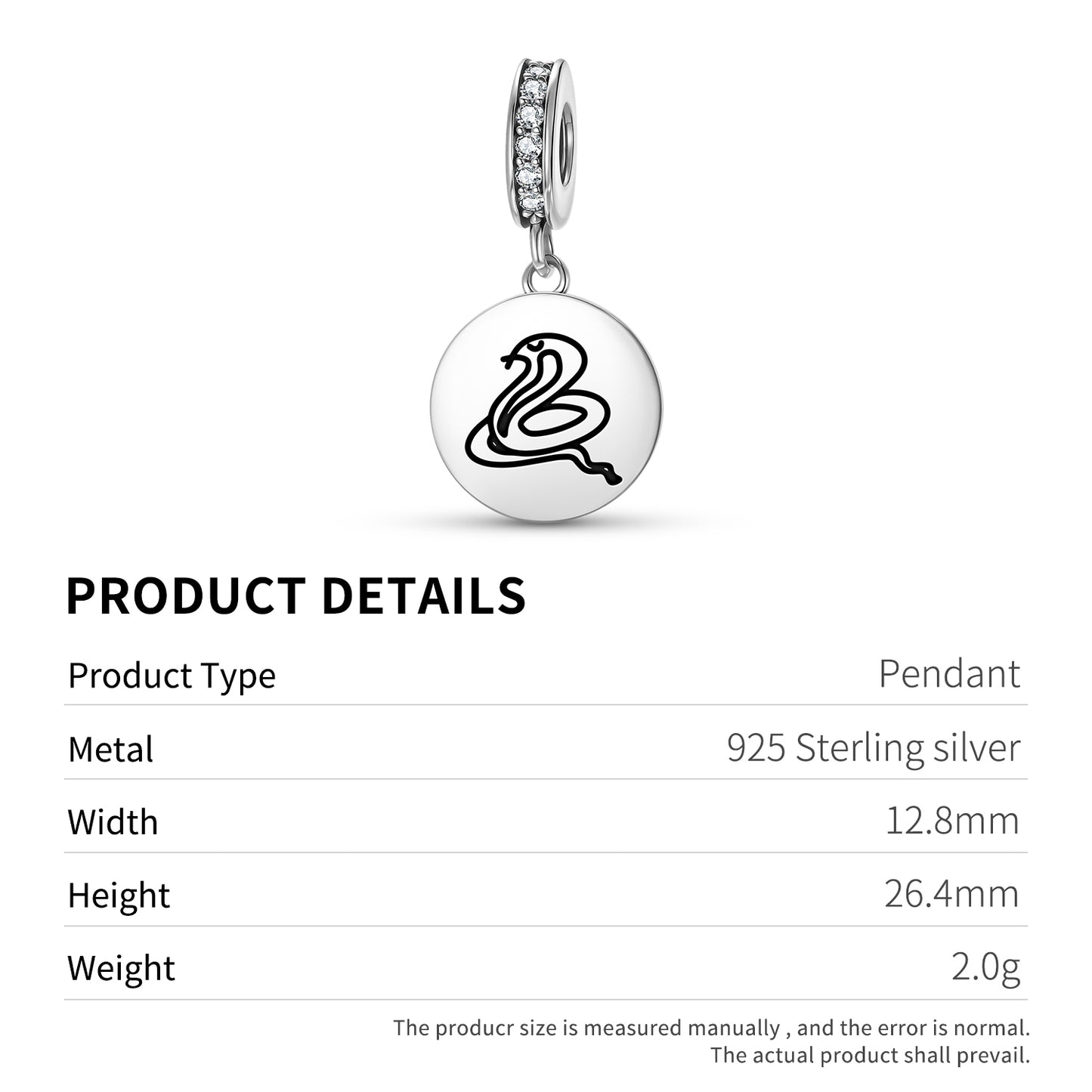 Sarp Snake Jainism Symbols Pendant Dangle Charm