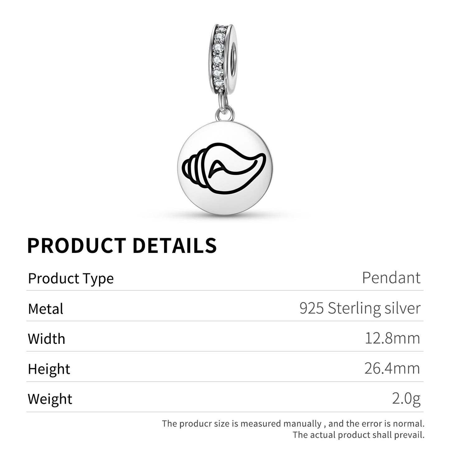 Shankha Conch Jainism Symbols Pendant Dangle Charm