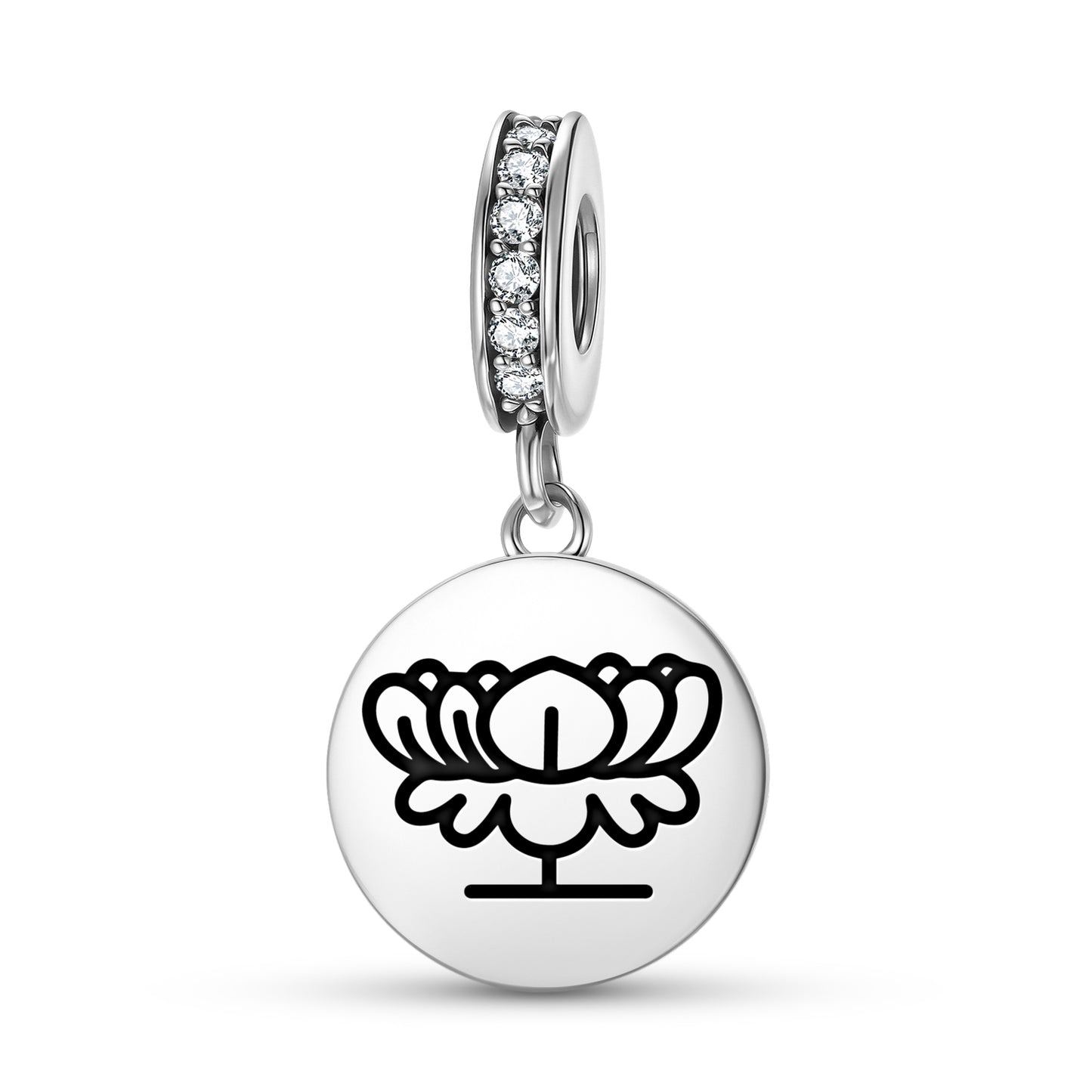 Blue Lotus Jainism Symbols Pendant Dangle Charm