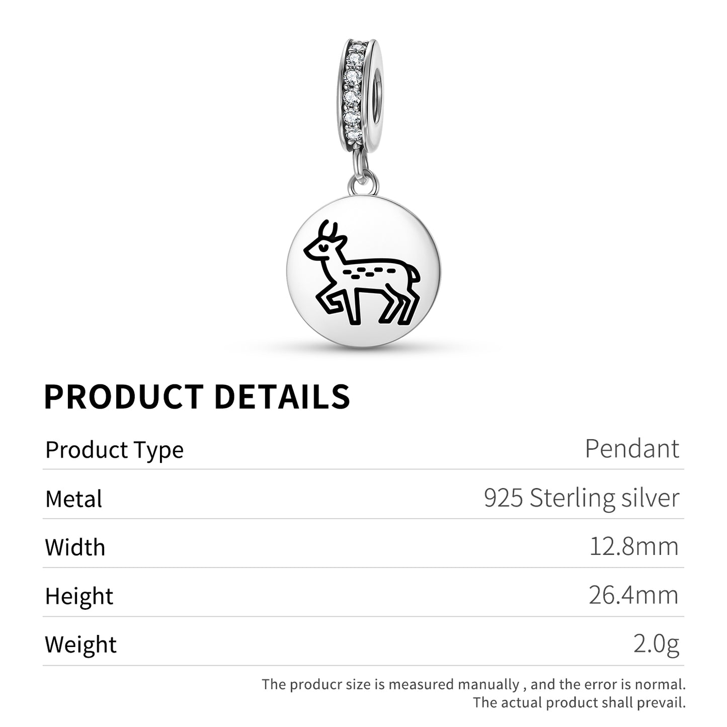 Deer Jainism Symbols Pendant Dangle Charm