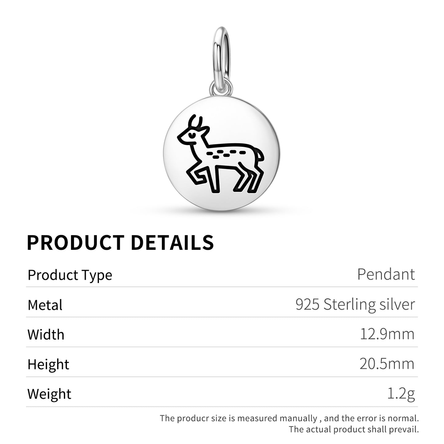 Deer Jainism Symbols Pendant Dangle Charm