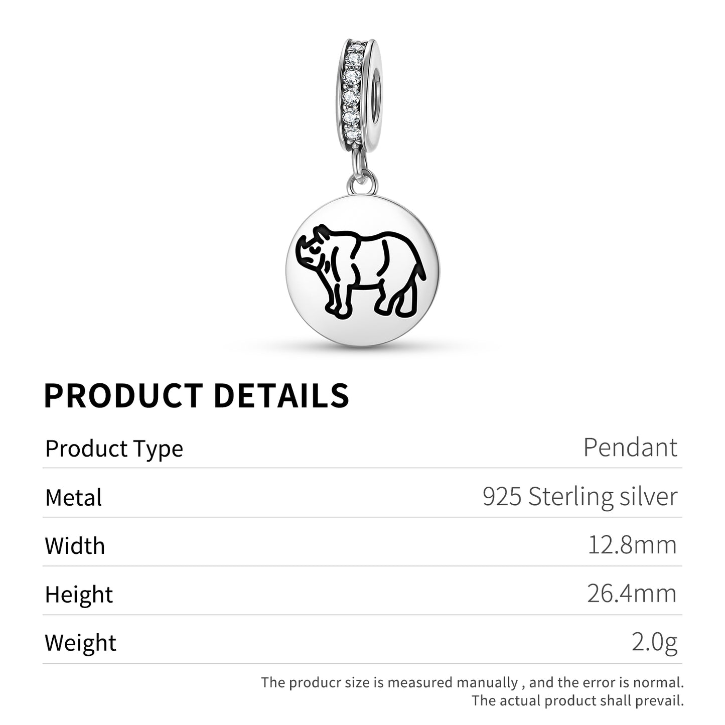 Gainda Rhinoceros Jainism Symbols Pendant Dangle Charm