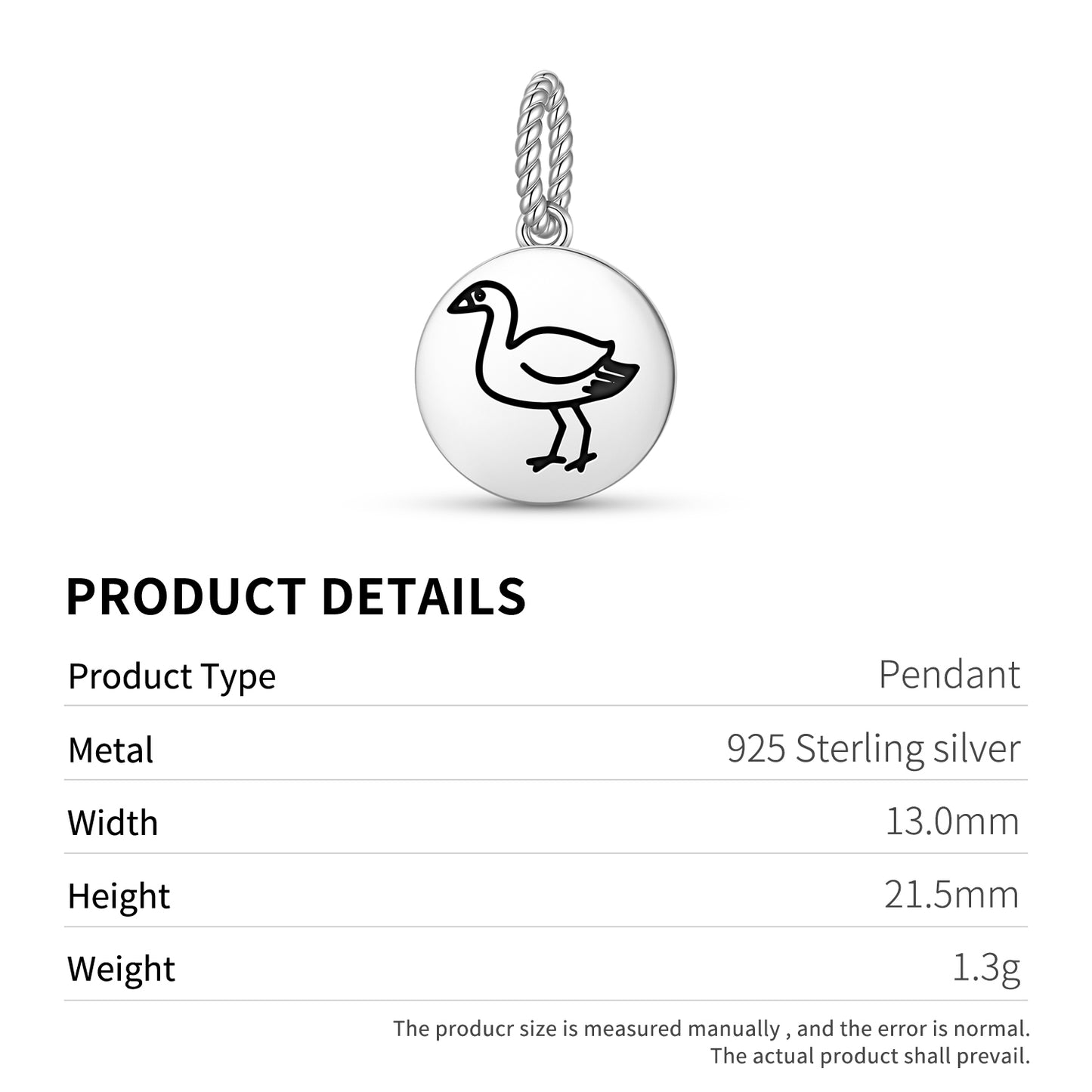 Heron Jainism Symbols Pendant Dangle Charm