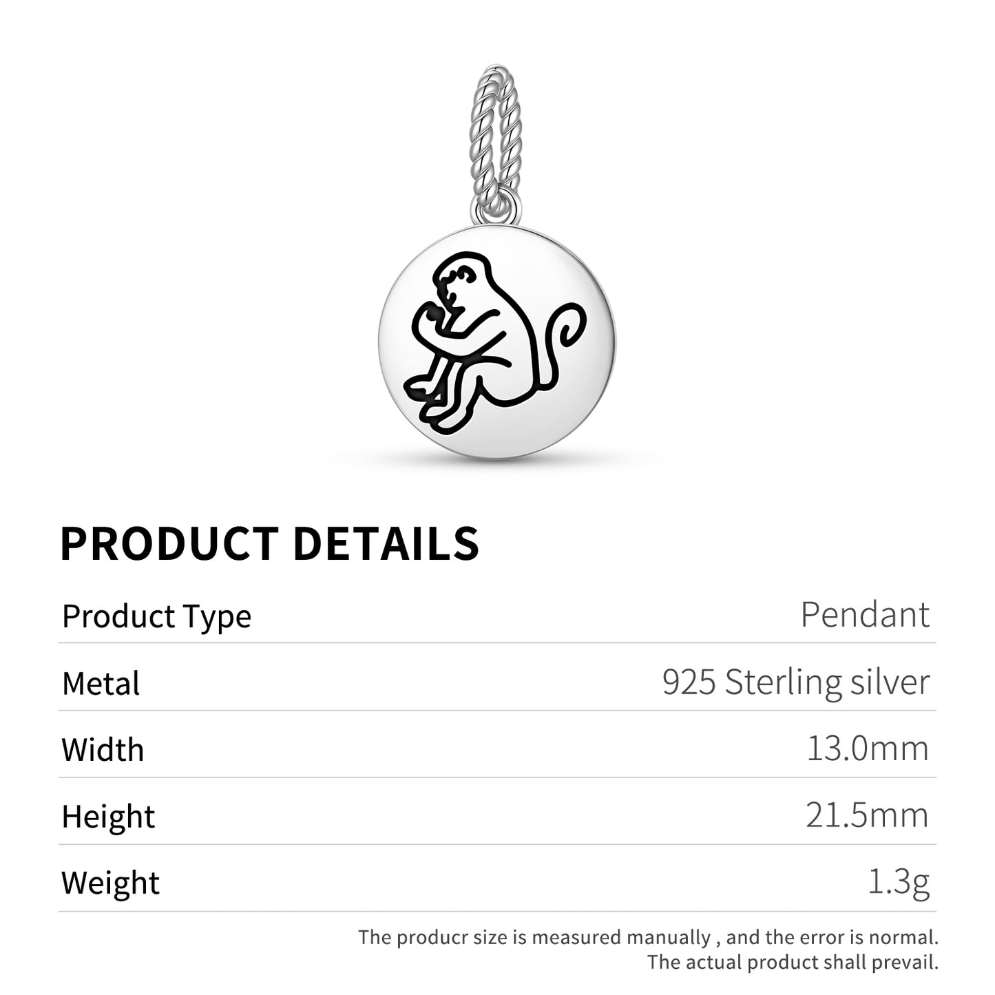 Monkey Ape Jainism Symbols Pendant Dangle Charm