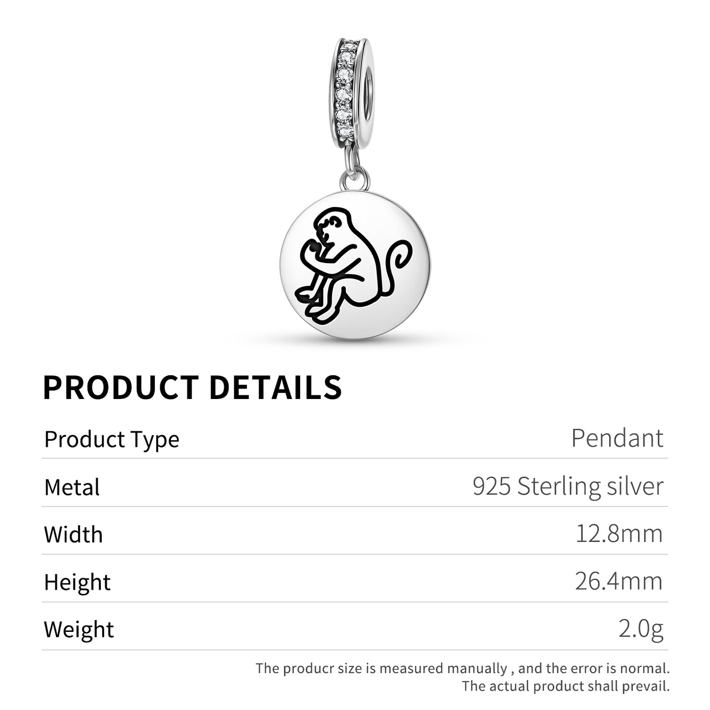 Monkey Ape Jainism Symbols Pendant Dangle Charm