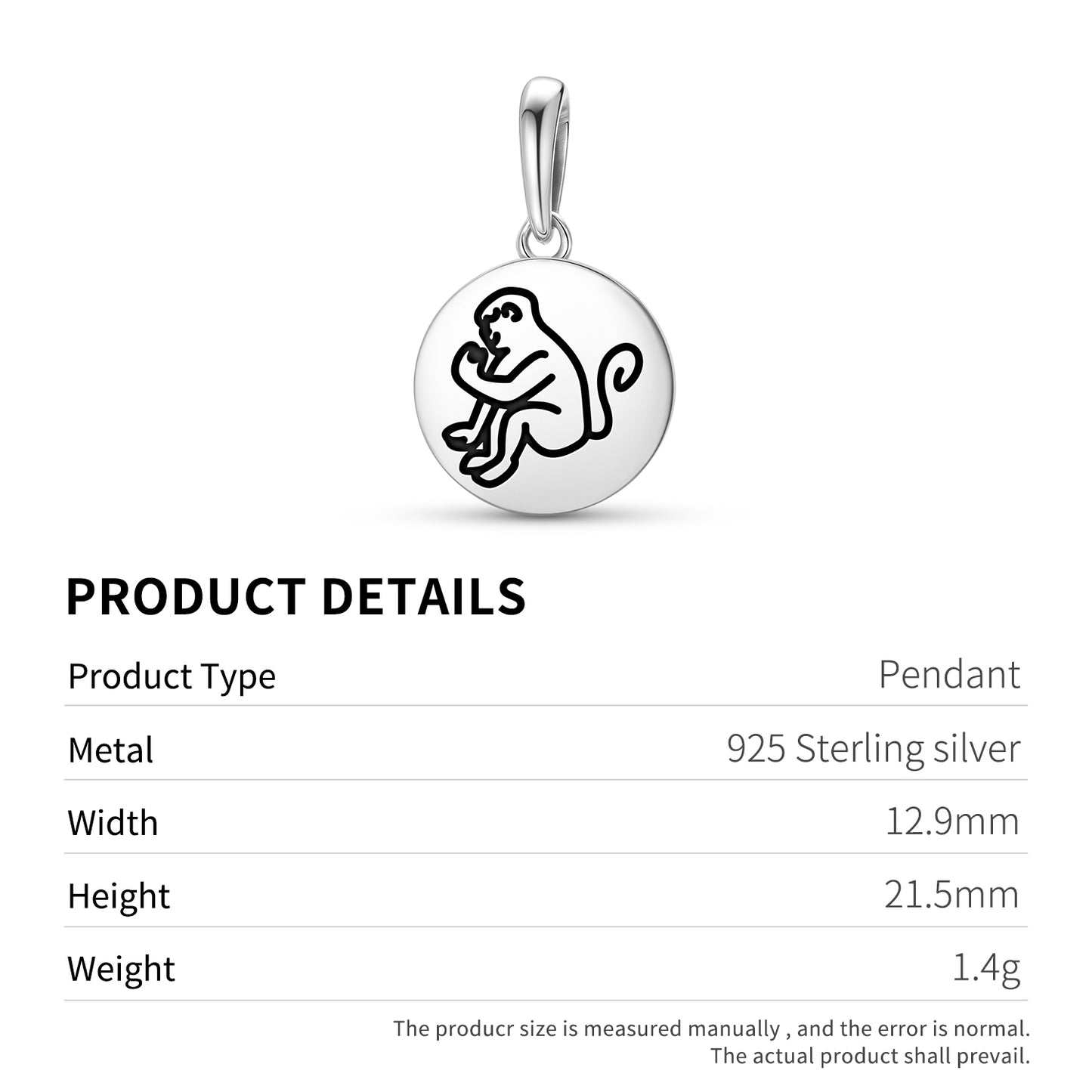 Monkey Ape Jainism Symbols Pendant Dangle Charm