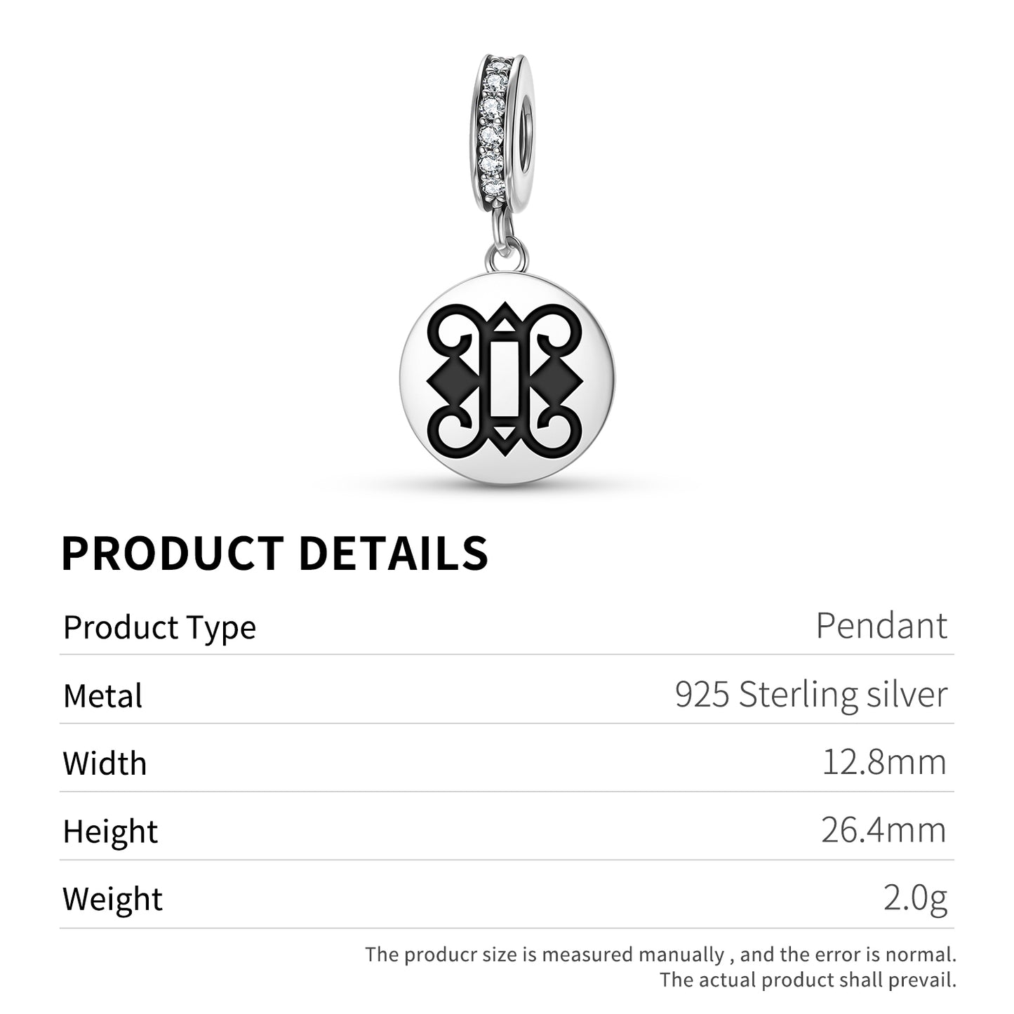 Otumfuo Wuo Ye Ya Adinkra Symbols Pendant Dangle Charm