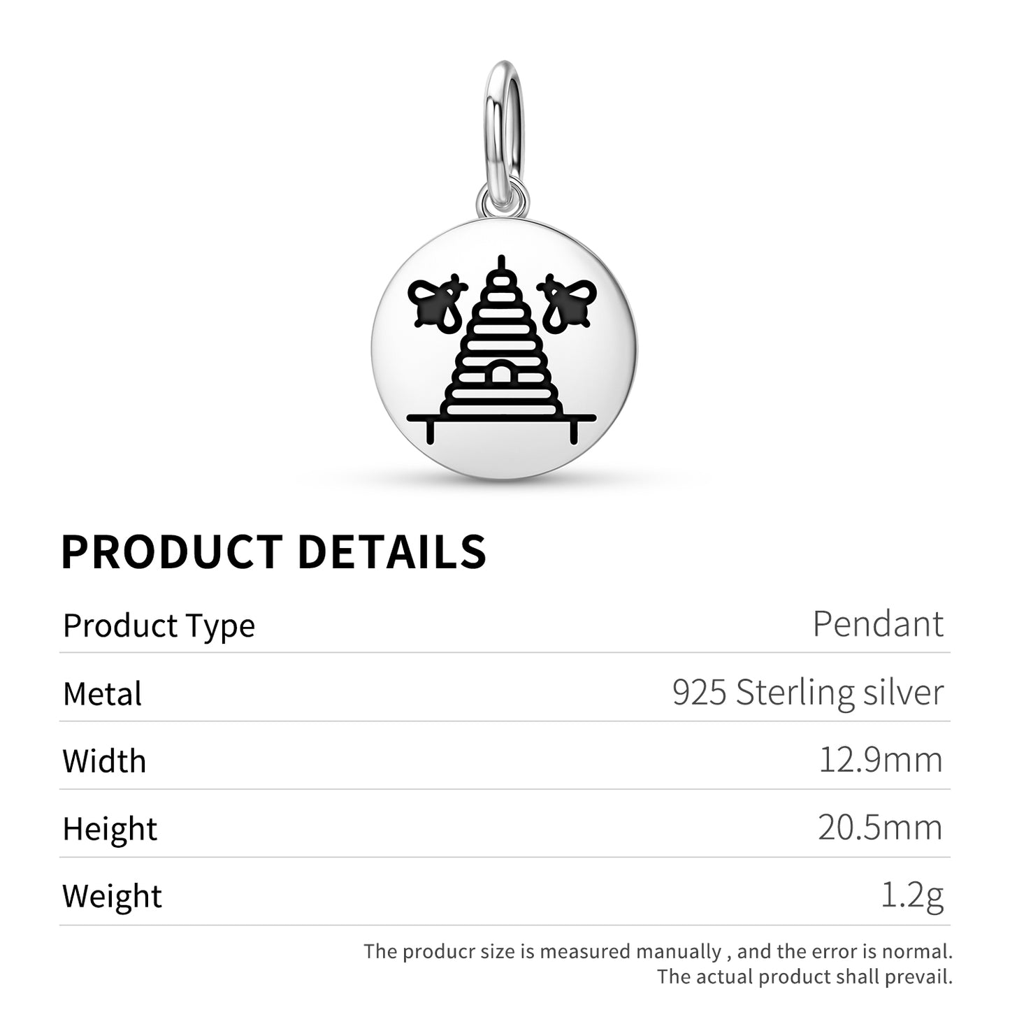 The Beehive Freemasonry Symbols Pendant Dangle Charm