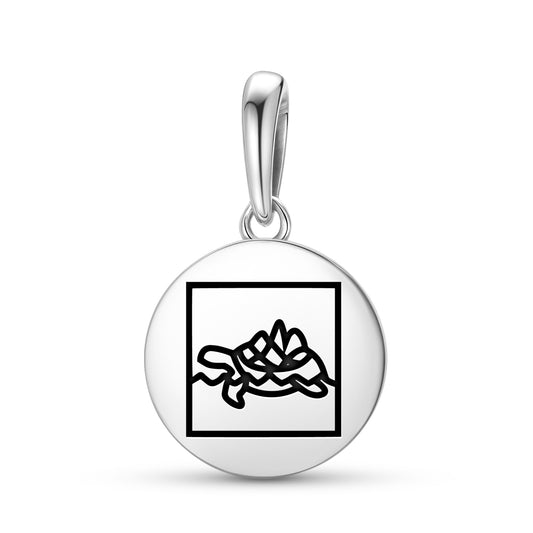 Turtle Island Inuit Symbols Pendant Dangle Charm