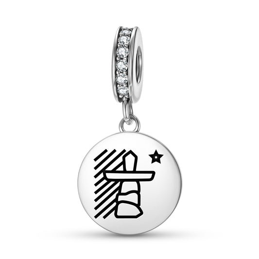 Flag of Nunavut Inuit Symbols Pendant Dangle Charm
