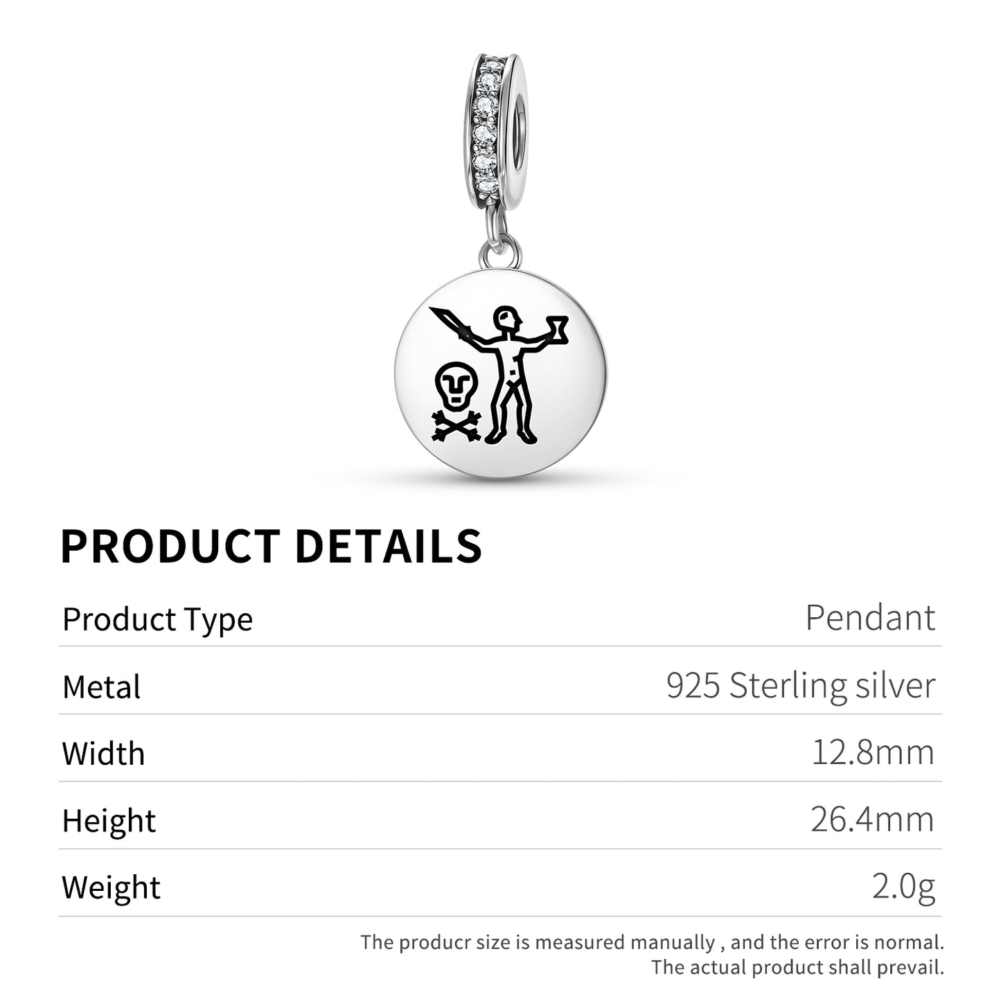 Jean Thomas Dulaien – Captain Jolly Roger Pirate Flags Symbols Pendant Dangle Charm