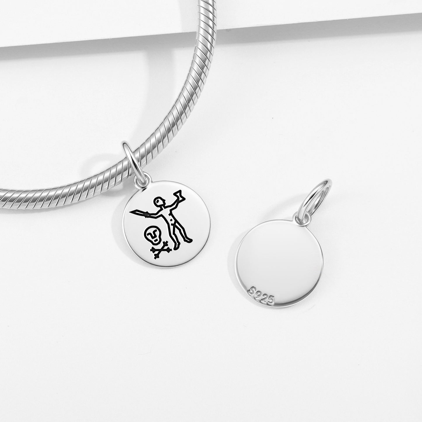 Jean Thomas Dulaien – Captain Jolly Roger Pirate Flags Symbols Pendant Dangle Charm