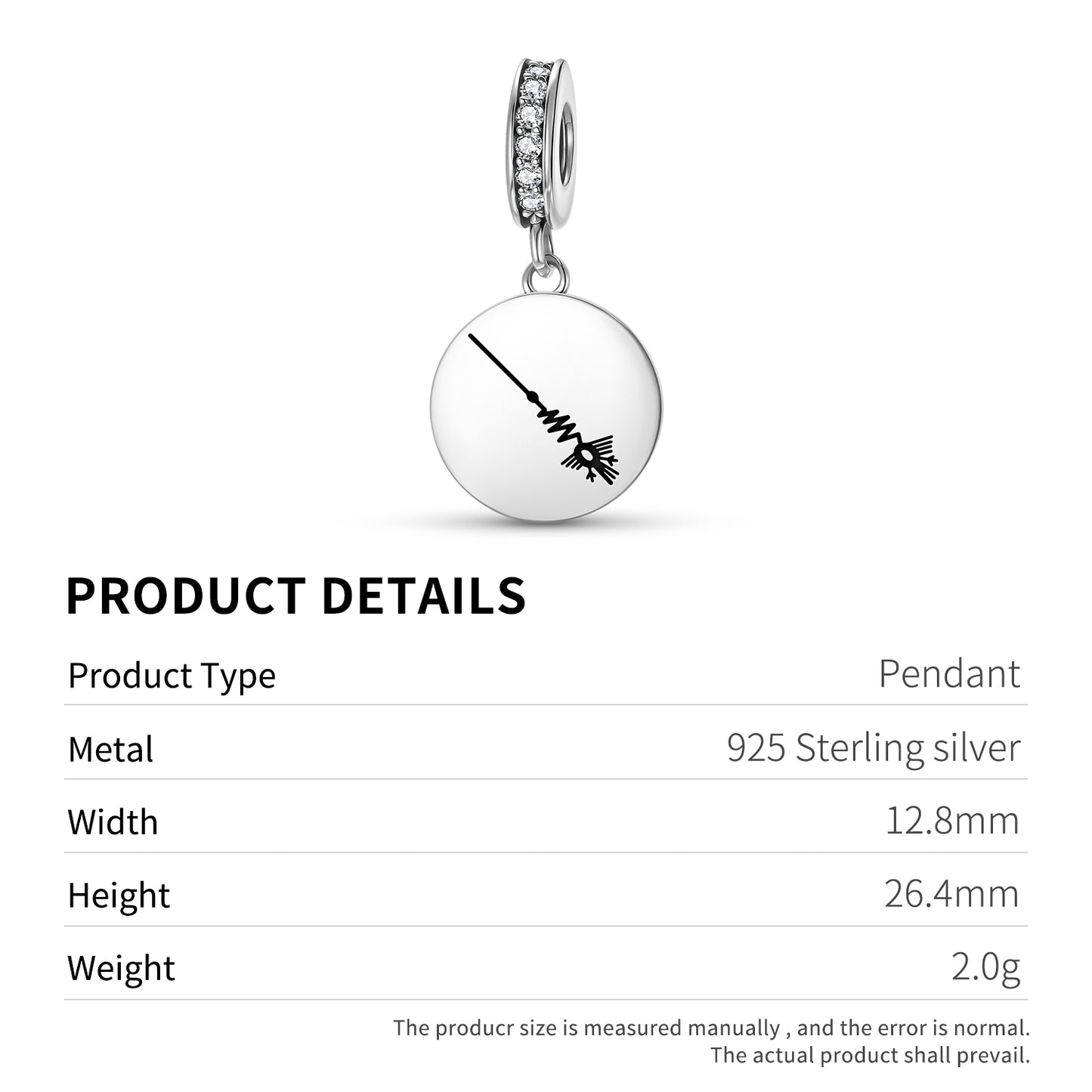 The Heron Nazca lines Symbols Pendant Dangle Charm